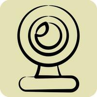 Icon Webcam. suitable for Computer Components symbol. hand drawn style. simple design editable. design template vector