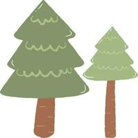 Cute forest pine trees vector