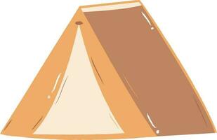 Cute earth tone camping tent drawing vector