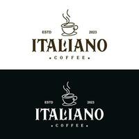 italiano café minimalista logo concepto diseño vector