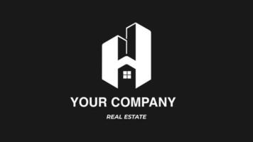 H wordmark logo for Real Estate company vector