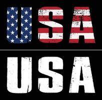 USA With American Flag Word Text Design vector