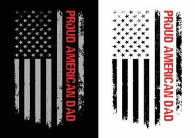 Proud American Dad Flag Design vector