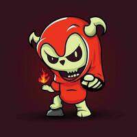 Devil ghost cartoon character vector asset resource