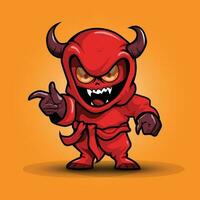 Red devil ghost cartoon character, vector, asset resource vector