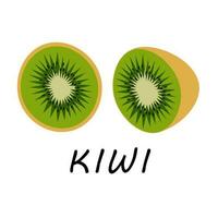 a single vector illustration of a kiwi fruit. Lines art tropical kiwi fruit, doodle