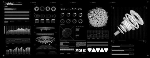 futurista forma elemento hud, interfaz gráfica de usuario, Ciencias ficción, ciberpunk, retrofuturismo, concepto, onda de vapor resumen elemento vector