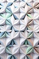 close up of a wall made of folded paper. . photo