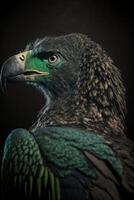 close up of a bird of prey. . photo