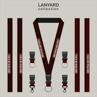 Red Lanyard Template Set for All Company vector