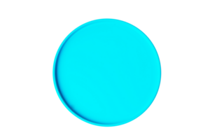 Empty round blue ceramic plate on transparent background png