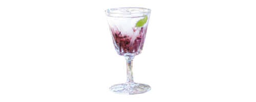 Fresh cocktail with blueberry and mint on transparent background png