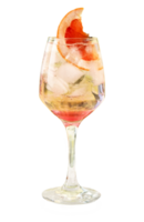 sabroso cóctel vaso con pomelo rebanada en transparente antecedentes png