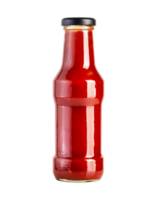 Glass bottle of ketchup on transparent background png