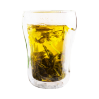 Green tea with glass isolated on transparent background png