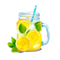 AI generative lemon water png