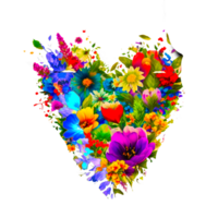 ai generatief kleurrijk decoratief hart PNG
