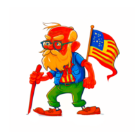 ai generativo britânico velho homem com bandeira png