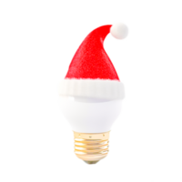 ai generativo luz lâmpada com santa claus chapéu png