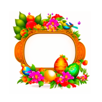 colorful flower frame png