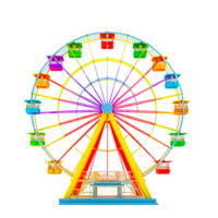 ai generatief kleurrijk circus ferris wiel png