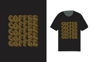 café tipografía t camisa diseño, repetido palabra t camisa diseño, impresión diseño, de moda tee vector