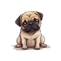 Mops Clip Art, ai generiert png