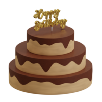 3d weergegeven verjaardag taart perfect voor verjaardag ontwerp project png