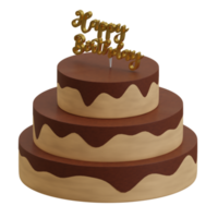 3d rendered birthday cake perfect for birthday design project png