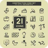 Icon Set Construction. suitable for building symbol. hand drawn style. simple design editable vector