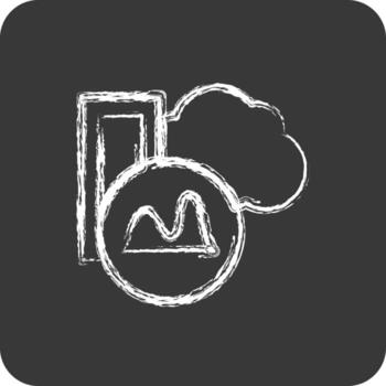 icono base de datos análisis. adecuado para educación símbolo. tiza estilo. sencillo diseño editable vector