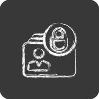 Icon Personal Data Protection. suitable for education symbol. chalk Style. simple design editable vector