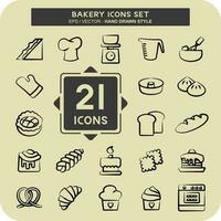 Icon Set Bakery. suitable for Bakery symbol. hand drawn style. simple design editable vector