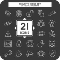 Icon Set Security. suitable for education symbol. chalk Style. simple design editable. vector
