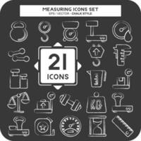 Icon Set Measuring. suitable for education symbol. chalk Style. simple design editable. design template vector