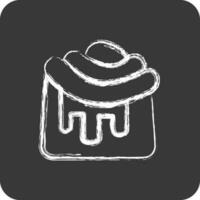 Icon Cinnamon Roll. suitable for Bakery symbol. chalk Style. simple design editable. design template vector