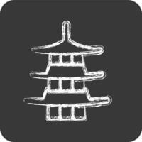 Icon Pagoda. suitable for Japanese symbol. chalk Style. simple design editable. design template vector