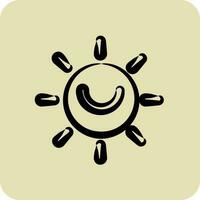 Icon Solar Power. suitable for Ecology symbol. hand drawn style. simple design editable. design template vector