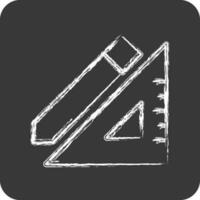 Icon Pencil and Ruler. suitable for building symbol. chalk Style. simple design editable. design template vector