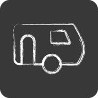 Icon Caravanning. suitable for education symbol. chalk Style. simple design editable. design template vector