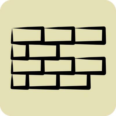 Icon Brickwork. suitable for building symbol. hand drawn style. simple design editable. design template