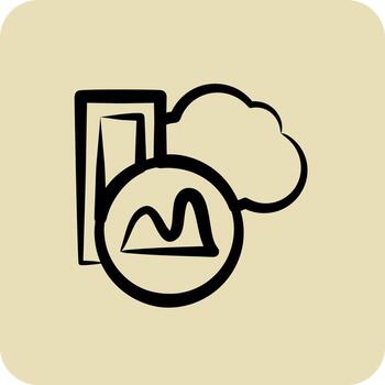 icono base de datos análisis. adecuado para educación símbolo. mano dibujado estilo. sencillo diseño editable vector