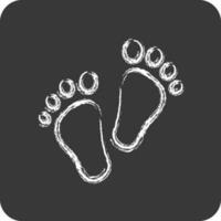 Icon Feet. suitable for Kids symbol. chalk Style. simple design editable. design template vector