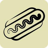 Icon Bratwurst. suitable for education symbol. hand drawn style. simple design editable. design template vector