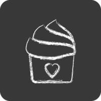 Icon Cupcake. suitable for Bakery symbol. chalk Style. simple design editable. design template vector