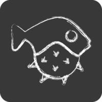 Icon Puffer Fish. suitable for seafood symbol. chalk Style. simple design editable. design template vector