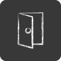 Icon Door. suitable for building symbol. chalk Style. simple design editable. design template vector