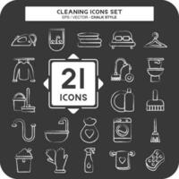 Icon Set Cleaning. suitable for Kids symbol. chalk Style. simple design editable vector