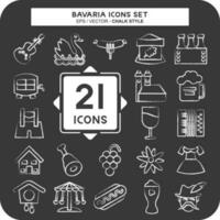 Icon Set Bavaria. suitable for education symbol. chalk Style. simple design editable vector