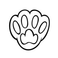 Animal paw. Sketch sole of a rabbit, bunny, cat or dog. Vector illustration